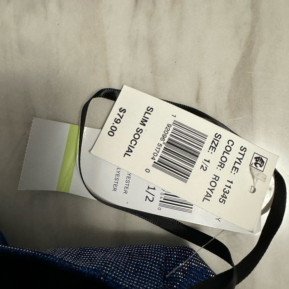 Jump Apparel Royal Blue Glitter Sheath Dress Size 12 Spaghetti Strap Square Neck - Picture 10 of 10